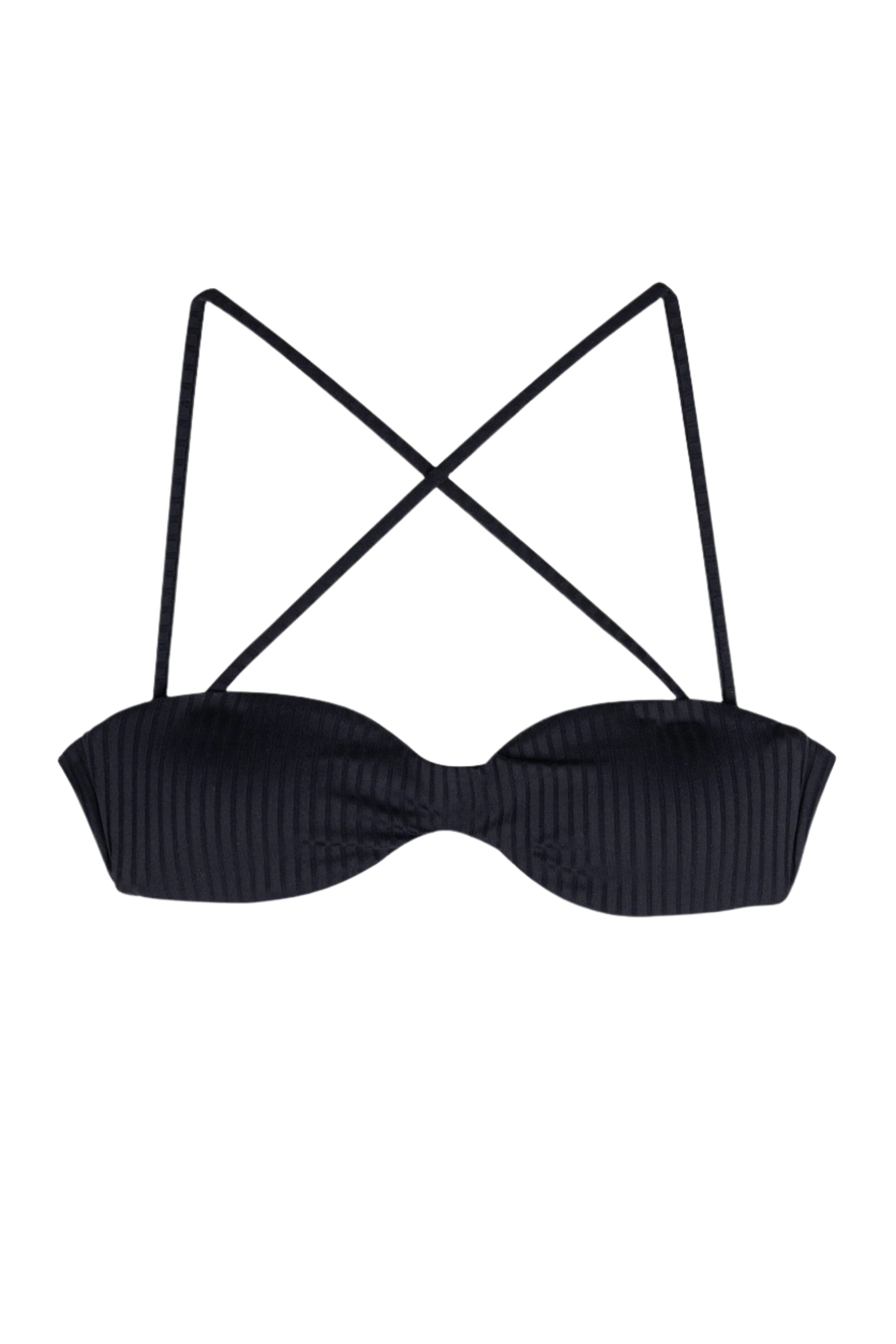 Black Bandeau Swim Top | Fully Lined | UPF 50+ | Crossback Bikini