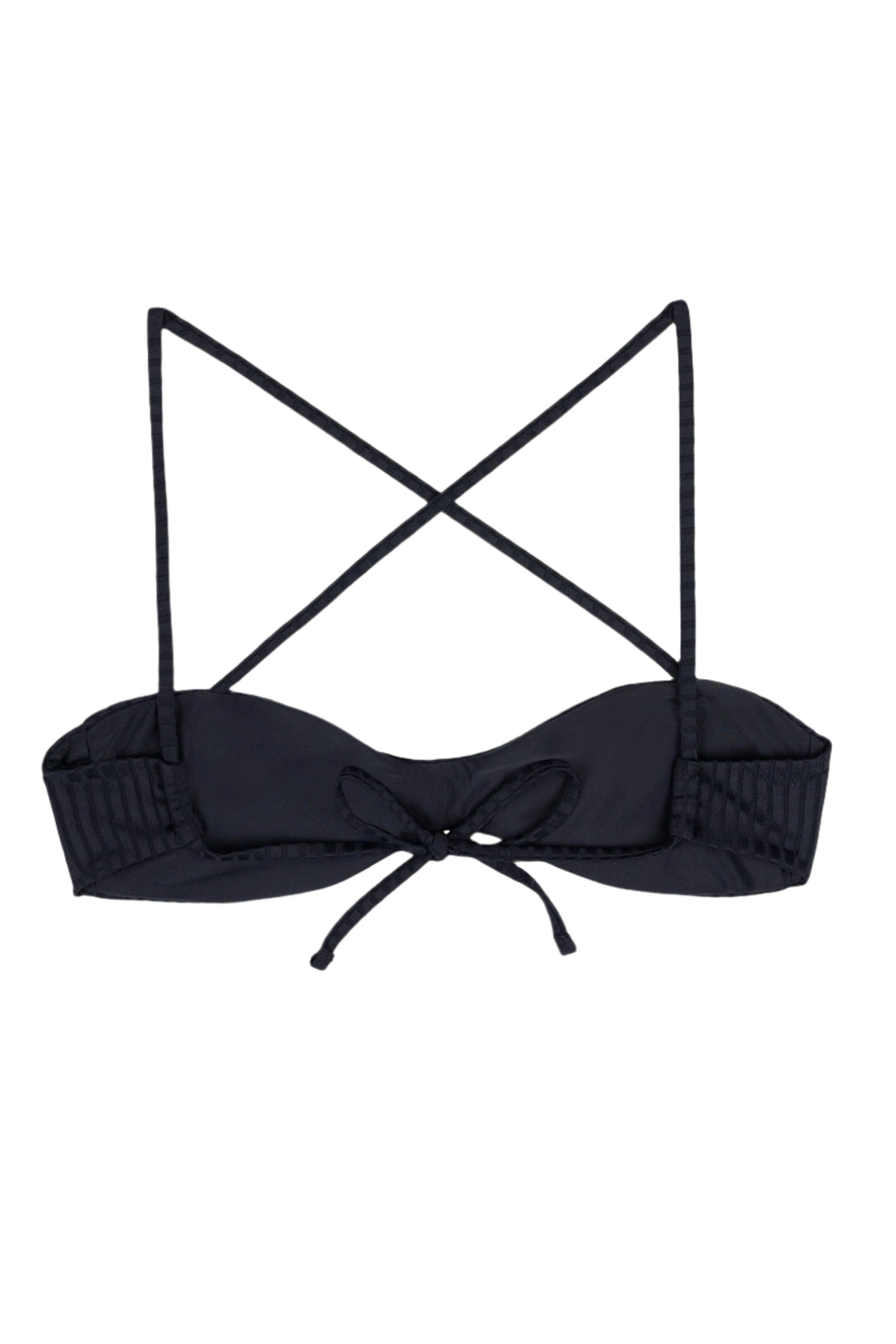 Black Bandeau Swim Top | Fully Lined | UPF 50+ | Crossback Bikini