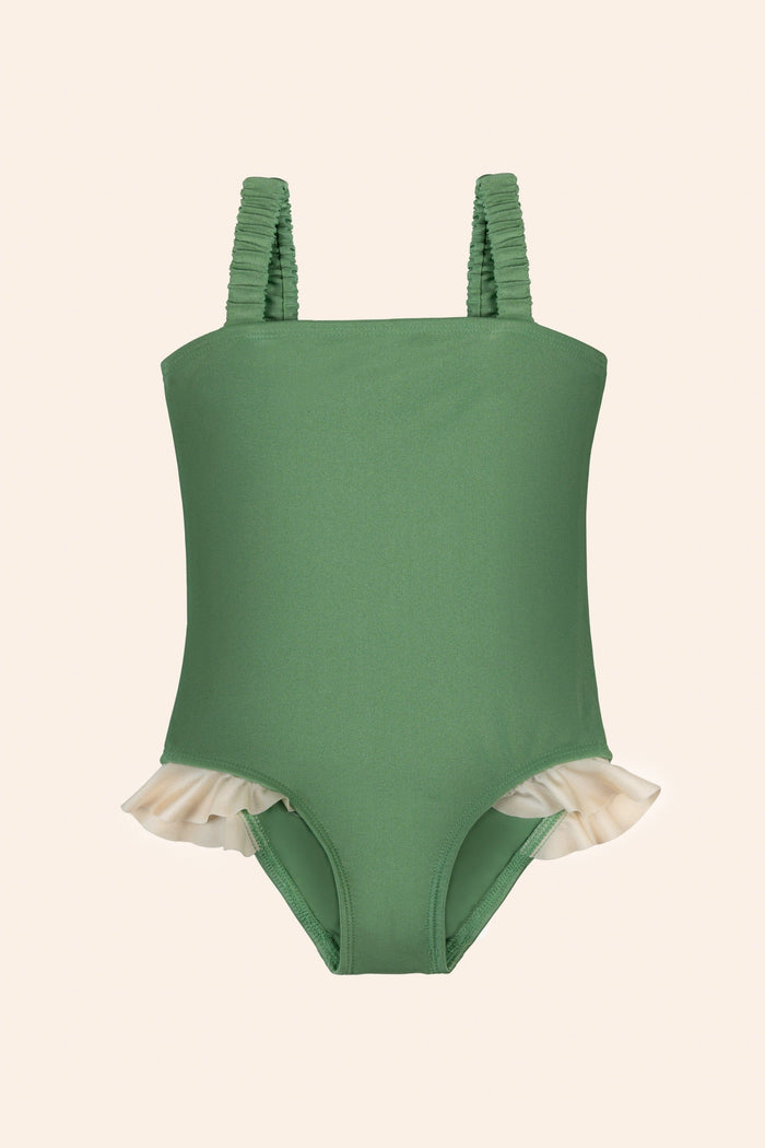 Lenae Ruffle One Piece Green