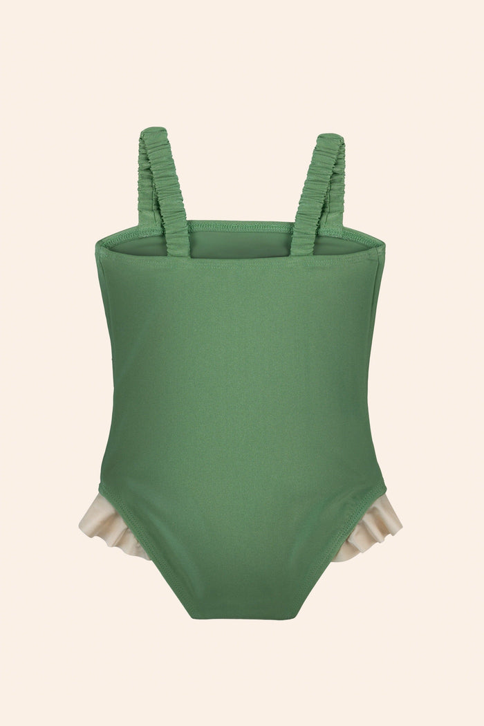 Lenae Ruffle One Piece Green