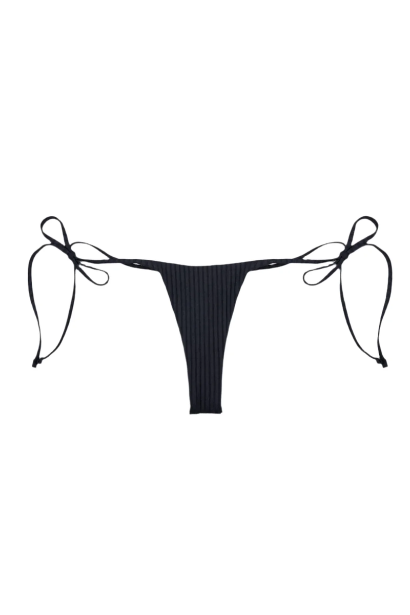 Black thong bikini bottoms