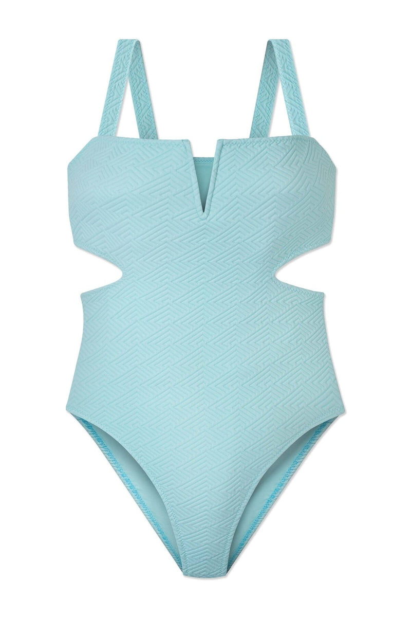 a product image of a mint one-piece swimsuit
