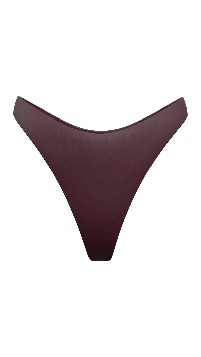 Purple bikini bottoms with cheeky coverage